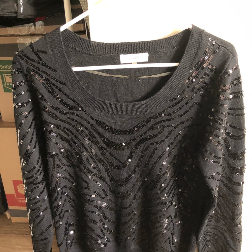 Black Sequin CK Sweater